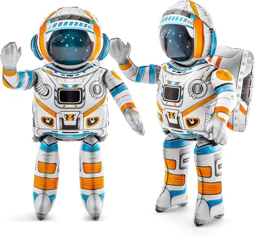 Jenaai 2 globos inflables de astronauta de 53 pulgadas 4D de pie, grandes juguetes inflables de astronauta, globos del espacio exterior,