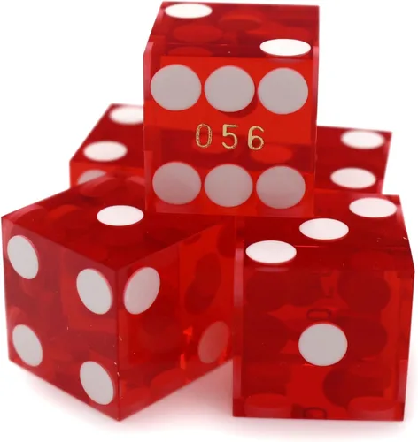 Vista 11 de Juegos de dados estilo casino - 0.748 in grado profesional AAA serializado seguridad con bordes de navaja - verde - de CGS
