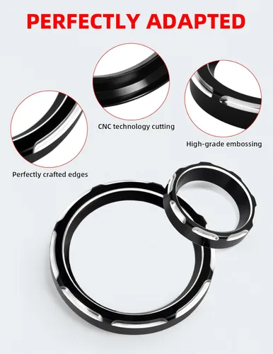 Vista 4 de Amazicha Cubiertas de Biseles de Medidor de Explosión de 2", Cubiertas de Velocímetro Tacómetro de 4", Kit de Moldura de Biseles Compatible