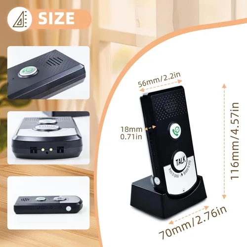 Vista 4 de Sistema de intercomunicación de voz de 2 vías, intercomunicador de voz para interiores y exteriores, intercomunicador para oficina en casa