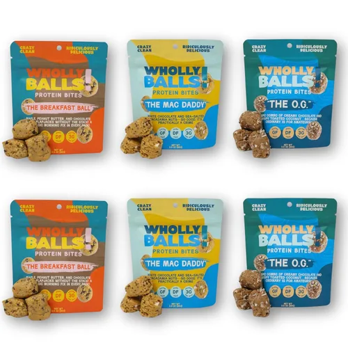 Vista 10 de Wholly Balls Protein Bites - Bocadillo saludable a base de plantas - Bolas de energía altas en proteínas, bajas en azúcar, sin gluten