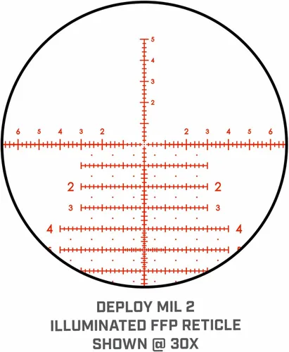 Vista 4 de Bushnell Match Pro ED 5-30x56 Mira de rifle - Vidrio ED Prime, retícula MIL 2 iluminada desplegable para tiro de precisión