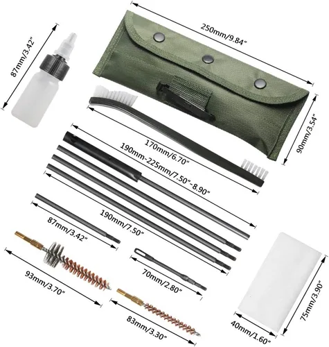 Vista 3 de Compact Rifle Gun Cleaning Kit, Brushes Cleaner Set for .22Cal .223Cal 5.56mm .22LR, Include 50 6-inch Gun Cleaning Swabs
