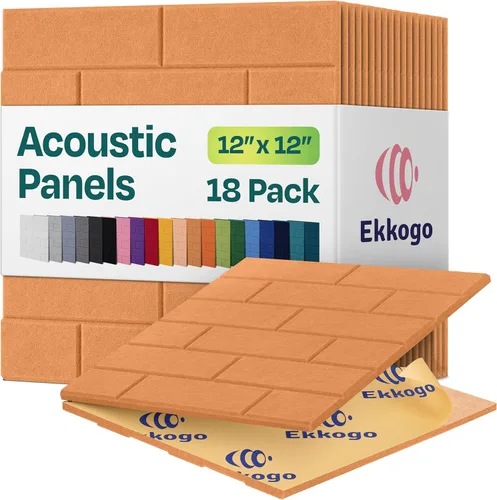 Vista 109 de Paquete de 12 paneles acústicos con aislamiento de sonido para paredes 12 x 12 x 0.4 pulgadas Paneles decorativos para amortiguación de sonido
