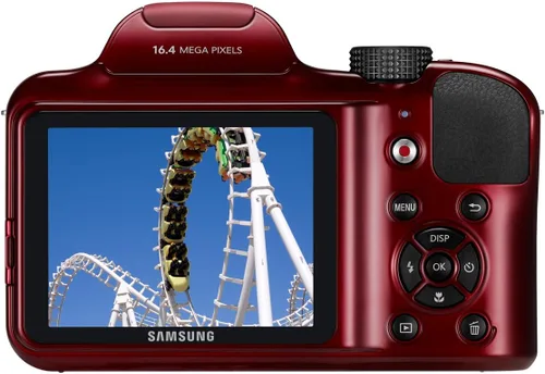 Vista 3 de Samsung WB1100F Cámara digital Smart WiFi & NFC de 16.2MP CCD con zoom óptico de 35x, pantalla LCD de 3.0" y video HD de 720p (Rojo)