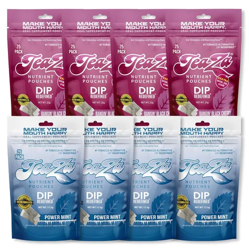 Vista 11 de Bolsas de energía TeaZa, salsa sin tabaco ni nicotina - Alternativa de tabaco y salsa energética masticable, inmersión saludable con sabor premium