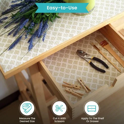 Vista 7 de Con-Tact Brand Revestimiento con estampado y agarre para cajón, estante, encimeras, ajuste de superficie