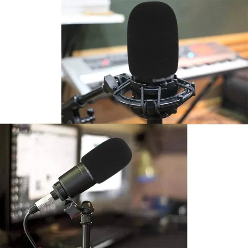 Vista 6 de SUNMON Cubierta de espuma para parabrisas, filtro para micrófono de estudio de condensador Audiotechnica AT2020 (2 unidades)