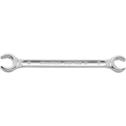 Vista 3 de Stahlwille 41081417 - Llave de anillo abierto de doble extremo, en ángulo, de aleación de acero cromado y cromada, bimágono con perfil