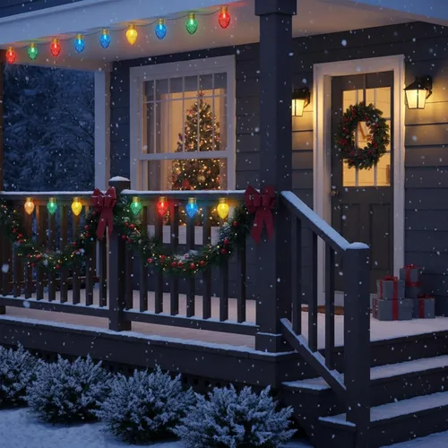 Vista 5 de Luces de Navidad Jumbo de 16 pies, Luces de Cadena Navideñas C7 Jumbo para Decoraciones al Aire Libre con 10 Bombillas Multicolor Grandes