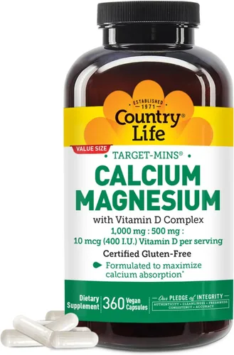 Vista 11 de Country Life Target-Mins Calcio Magnesio con Vitamina D, 240 Cápsulas