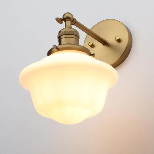 Vista 9 de Pathson Modern Wall Sconce, Milk White Bathroom Vanity Light Fixture, Wall Lighting for Bedroom Living Room Hallway Home Decor