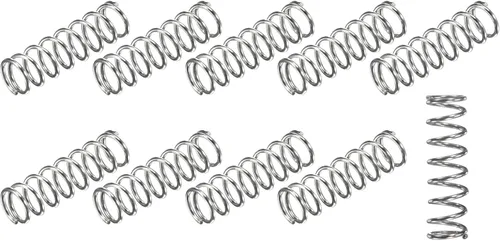 Vista 32 de METALLIXITY Muelles de compresión (0.012 x 0.118 in de DE, 0.57 pulgadas de longitud libre), 20 unidades, resorte de extensión de acero inoxidable
