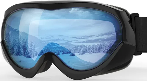Vista 18 de OutdoorMaster Lentes de esquí para niños y niñas, con protección ultravioleta 100%, compatibles con casco, para nieve
