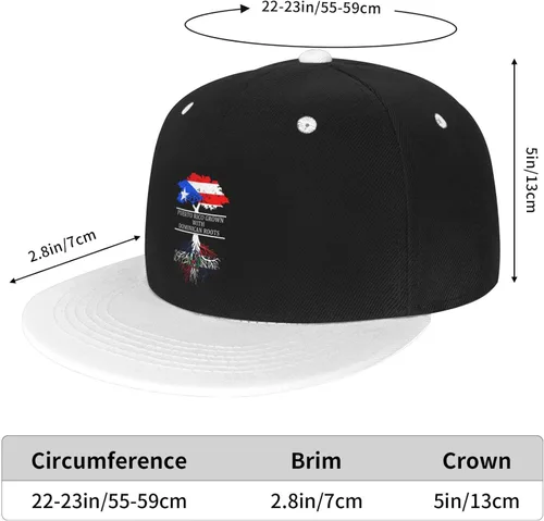 Vista 4 de DARLEKS Unisex Flat Bill Hats Adjustable Snapback Baseball Cap Flat Edge Hip Hop Hat