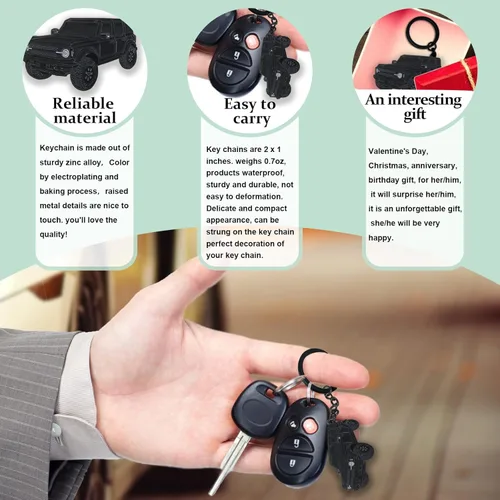 Vista 6 de Llavero de metal de 4 puertas para Ford Bronco Accesorios 2021 2022 2023