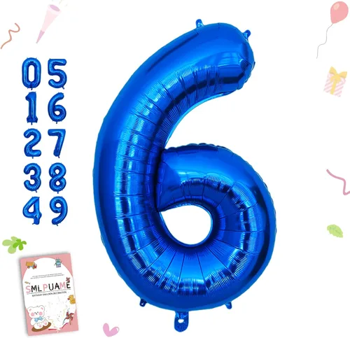Vista 35 de Smlpuame - Globos grandes de 40 pulgadas de números del 0 al 9, globos numéricos para decoración de fiesta de cumpleaños, globos de helio