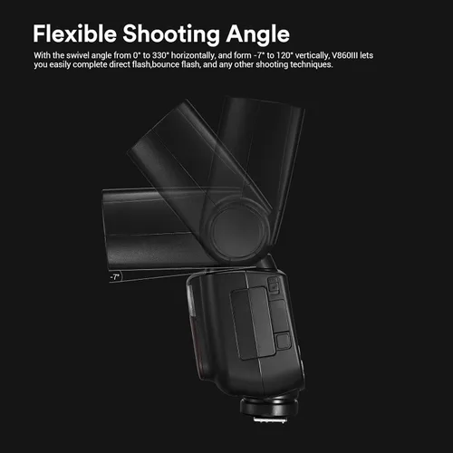 Vista 8 de Godox V860III-S Flash para Sony, 2,4G TTL Flash HSS Externo 1/8000s, 480 Destellos de Potencia Completa, Lámpara de Modelado LED de 10 Niveles