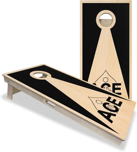 Vista 7 de CornholeAce ACE PRO Tablas de cornhole profesionales de triángulo inverso – ¡sin rebote! Patas anchas triples, madera contrachapada de abedul