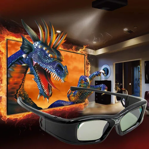 Vista 2 de Gafas 3D, GL410 Gafas 3D para proyector Full HD Active DLP Link para Optama Acer ViewSonic Sharp Dell DLP Link proyectores