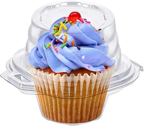 Vista 9 de Cajas de cupcakes individuales para cupcakes, 25 paquetes de soporte regular individual para cupcakes, cobertura alta para magdalenas, soporte