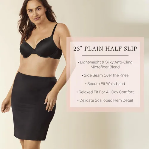 Vista 4 de Jones New York Women's Silky Touch 23" Anti-Cling Knee Length Half Slip Skirt