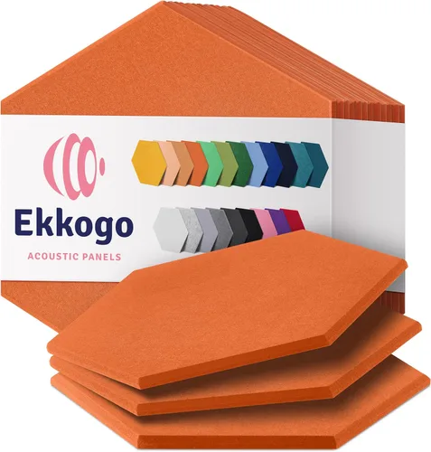 Vista 90 de Paquete de 12 paneles acústicos con aislamiento de sonido para paredes 12 x 12 x 0.4 pulgadas Paneles decorativos para amortiguación de sonido