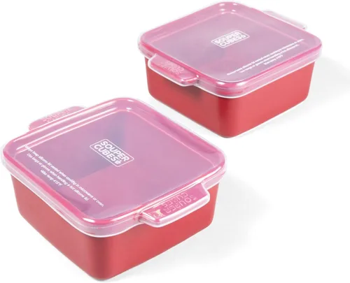 Vista 22 de Souper Cubes - Platos pequeños de cerámica gres de 5 x 3 pulgadas para hornear, con tapas de silicona, para horno y recalentar porciones Arándano
