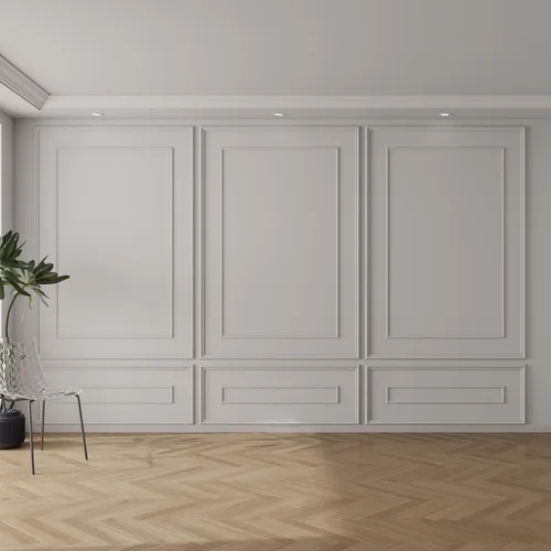 Vista 7 de Pangda Juego de 3 kits de molduras de pared adhesivas estilo capa interior y exterior, panel de zócalo prefabricado para decoración de molduras