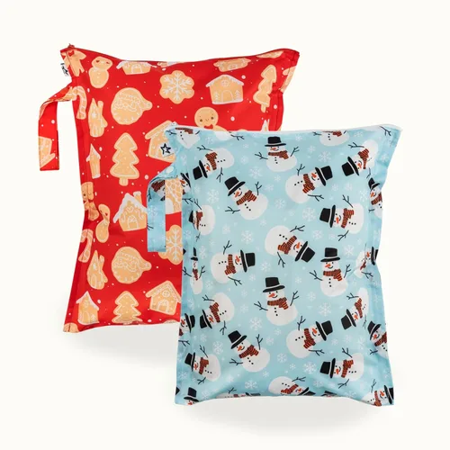Vista 39 de Tiny Twinkle Bolsas húmedas a prueba de desorden Paquete de 2 bolsas húmedas reutilizables impermeables para trajes de baño Ropa de bebé Bolsa