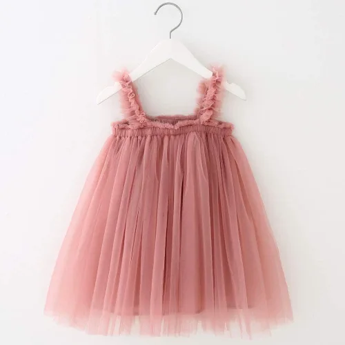 Vista 3 de BGFKS Vestido de tul con capas con tutú para niñas pequeñas, juego de falda con tutú de princesa arcoíris para bebés con diadema con flores.