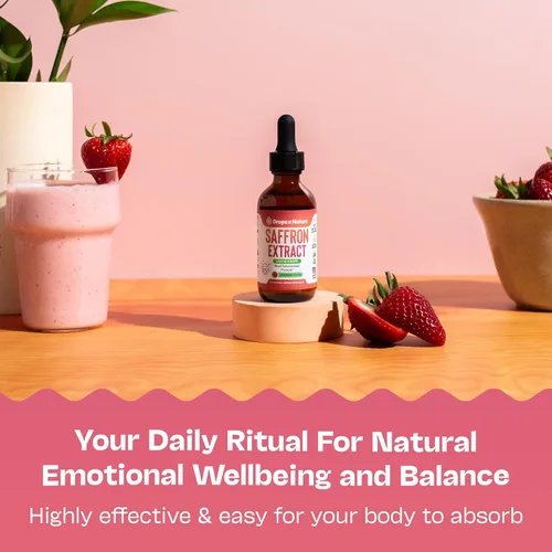 Vista 6 de Suplemento de gotas líquidas de azafrán para el bienestar, fabricado con extracto de azafrán, vegano, puro y de rápida absorción, suplemento diario