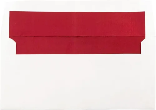 Vista 12 de JAM PAPER Sobres de invitación de papel aluminio A2 - 4 3/8 x 5 3/4 - Blanco con rojo - 50