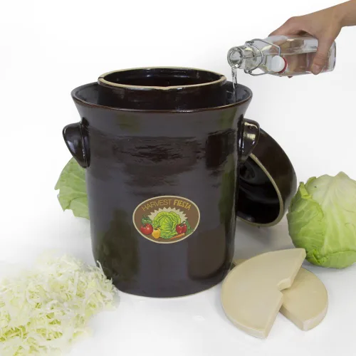 Vista 2 de Harvest Fiesta - Maceta de fermentación con peso de piedra, 10 litros