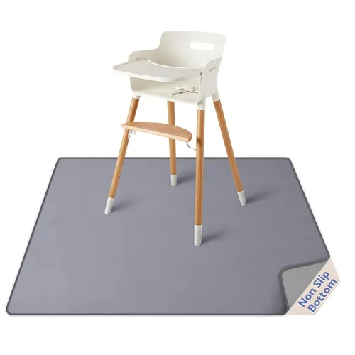 Vista 14 de Blissful Diary Tapete Antisalpicaduras para Bebé para Debajo de Silla Alta, 50.4 x 50.4 Pulgadas Tapete Limpiable contra Salpicaduras, Impermeable