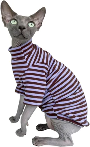 Vista 7 de Sphynx - Camisa de forro polar cálida para gatos, cuello alto, ropa térmica sin pelo para Sphynx, Devon, ropa de gato de Cornualles y gatitos