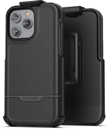 Vista 14 de ENCASED Funda para cinturón con clip para iPhone 11 (2019 Rebel Armor) Funda protectora resistente de cuerpo completo con soporte (Negro)
