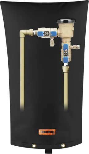 Vista 11 de Cubierta aislante de tubería para prevención de reflujo (5 °F) – Bolsa aislada para válvula de aspersor de riego – Cubierta de bomba de pozo de agua