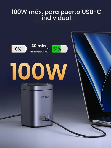 Vista 3 de UGREEN Nexode Estación de carga USB C de 100 W, soporte de cargador Qi2