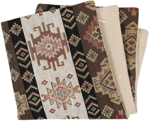 Vista 6 de Fundas de almohada Kilim Khaki y Crema - 16 x 16 pulgadas, almohadas cuadradas para exteriores para muebles de patio, decoración de sofá boho
