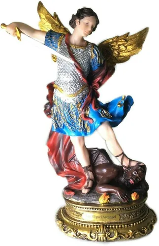 Figura de estatua de Arcángel Miguel/San Miguel, figura religiosa de 12 pulgadas de alto
