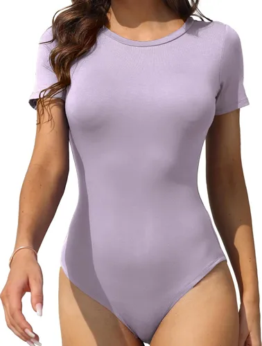 Vista 4 de LAOLASI - Camiseta tipo body para mujer, cuello redondo, manga larga, ajustado, informal, básico, para uso diario