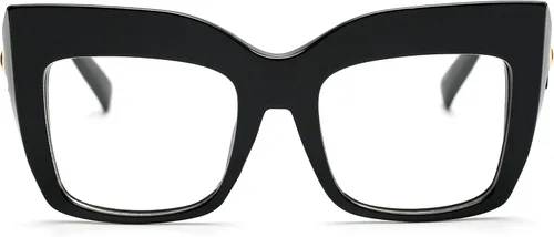 Vista 3 de FEISEDY Gafas cuadradas de gran tamaño Marco Gafas Mujeres B2475 Negro