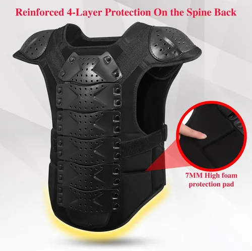 Vista 4 de Chaleco de armadura corporal para motocicleta, equipo de motocross, protector de pecho de moto para hombres, equipo de motocicleta, protector