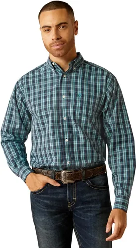 Vista 16 de Camisa de sarga con logotipo del equipo ARIAT de ajuste clásico para hombre Sea Scape USA 3X-Large Turkish Sea