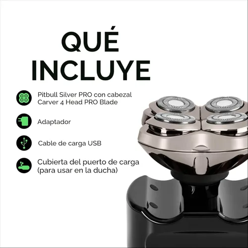 Vista 7 de Skull Shaver - Afeitadora de cabeza y cara Pitbull Silver PRO SX5