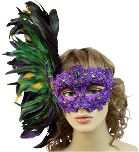 Vista 3 de Masquerade Mardi Gras Venetian - Máscara de ojos para mujer