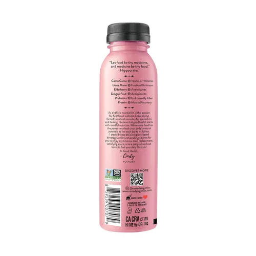 Vista 4 de Remedy Organics Berry Immunity - Paquete de 12 batidos de proteínas a base de plantas, listos para beber, orgánicos USDA, sin gluten, sin lácteos
