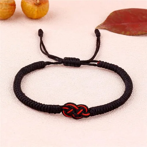 Vista 2 de Pingyongchang Pulseras de cuerda roja para parejas, protección a juego, relaciones de larga distancia, ajustable, de buena suerte, nudo, pulsera