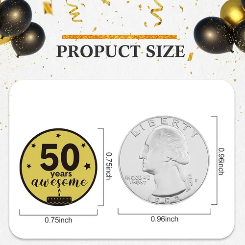 Vista 2 de Tenare 504 calcomanías negras y doradas para fiesta de cumpleaños, calcomanías de "Cheers to Lab", mini envoltorios de dulces de chocolate